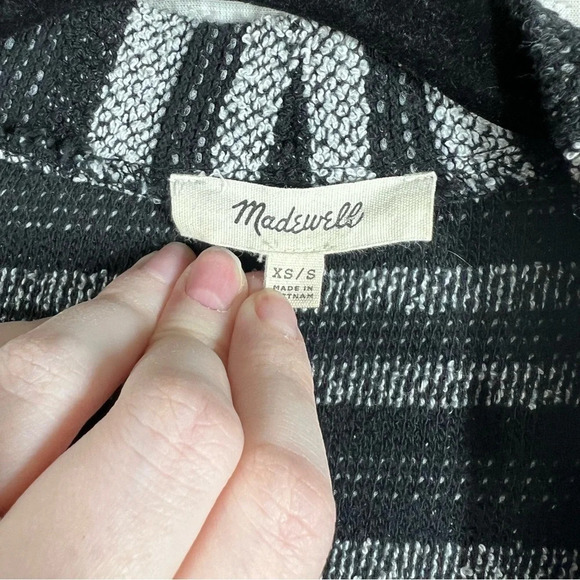 Madewell Black Grey Striped Upbeat Cardigan - Picture 3 of 6